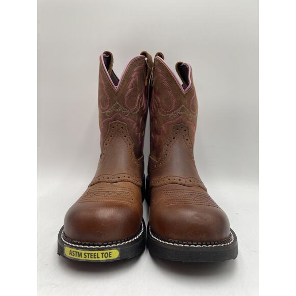 Justin WANETTE GY9980 Women's NEW Waterproof Steel-Toe Boot Brown US Size 7 - Picture 5 of 11